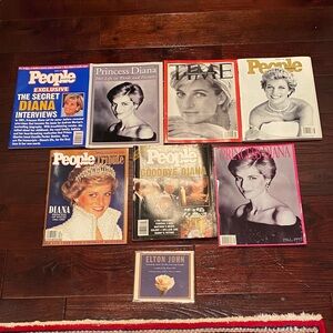 1997 Princess Lady Diana Commemorative Magazines (7) with Sealed Elton John CD